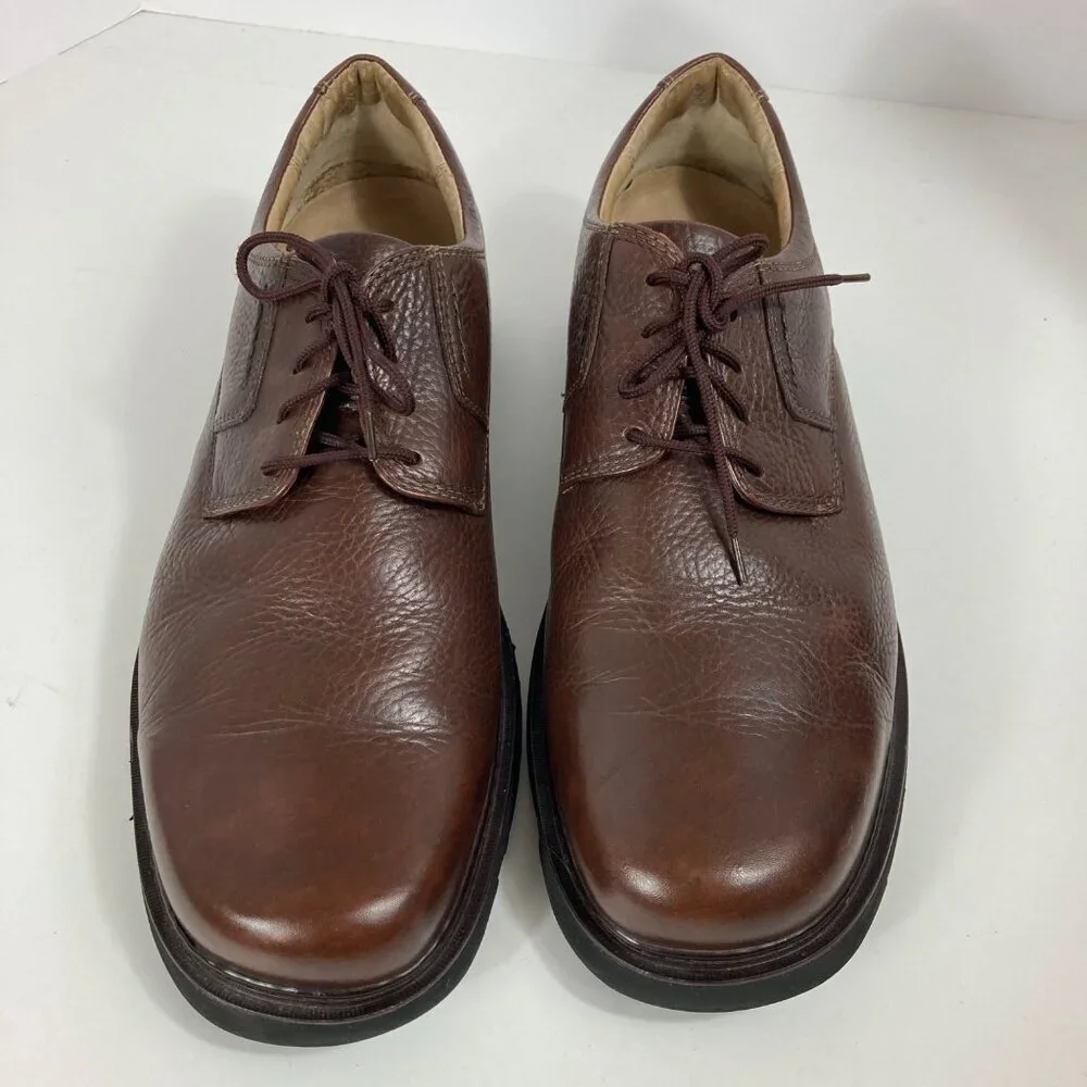 Mens Clarks Pebbled Leather Oxford Lace Brown‎ Dress Shoes 12M